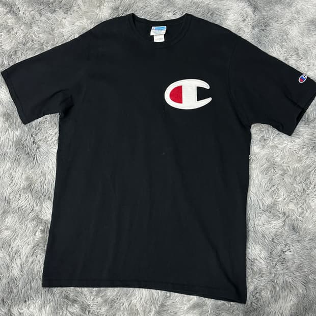 챔피온 빅로고 반팔티 블랙 XL