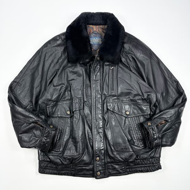 VTG 빈티지 소가죽 블루종 자켓 XL