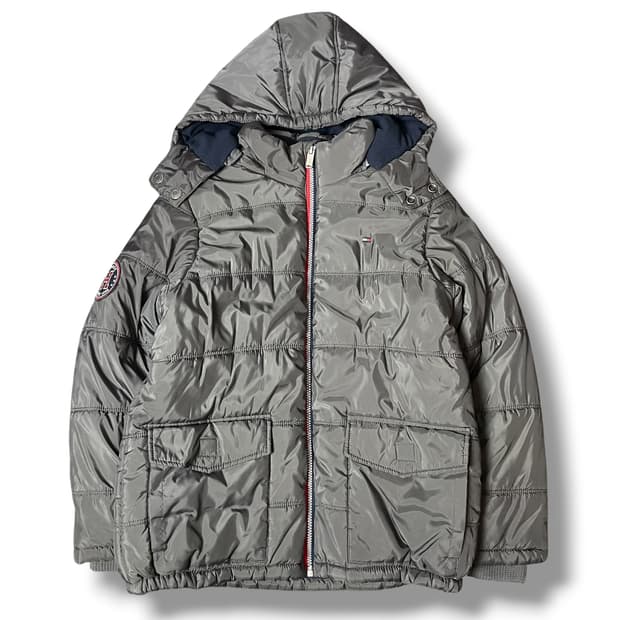 타미힐피거 미니로고 이너페디드 후드 패딩 L