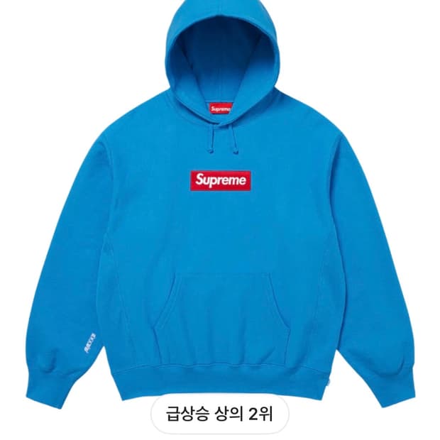 L) 25FW 슈프림 박스로고 후드 시안 하빨