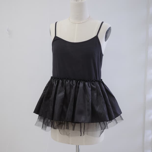black shirring sleeveless