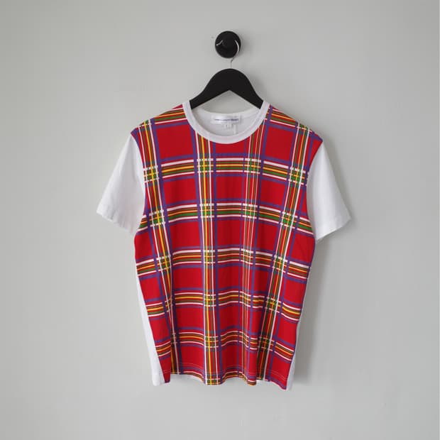 comme des garcons check t-shirt