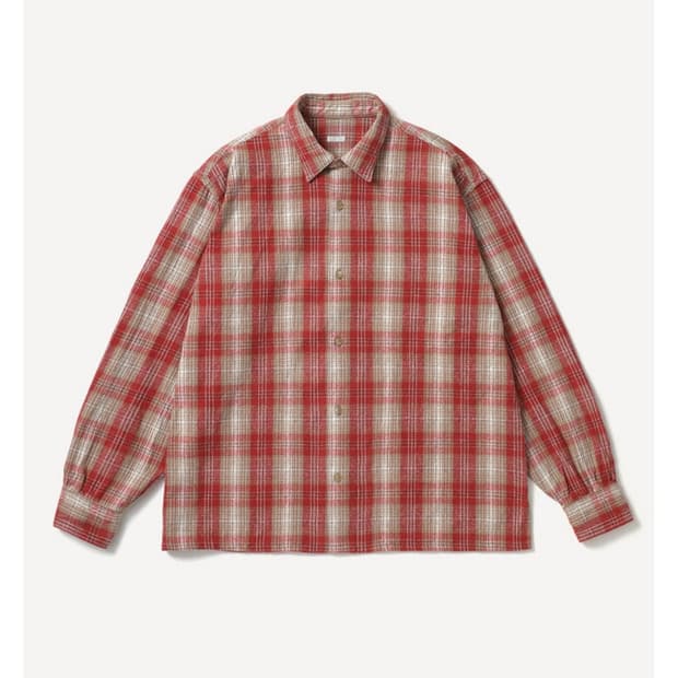 아프레쎄 빈티지 코튼 실크넵 체크셔츠