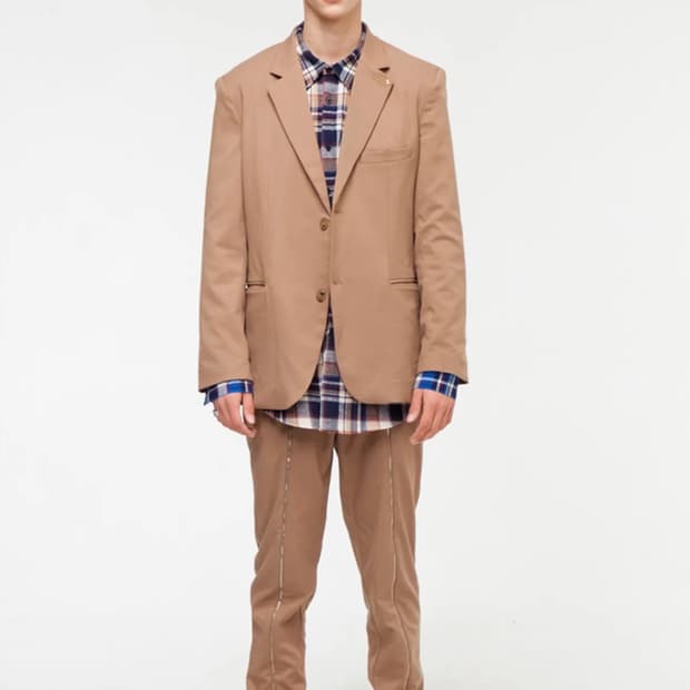 GT18FW08 BROOCH BLAZER BROWN