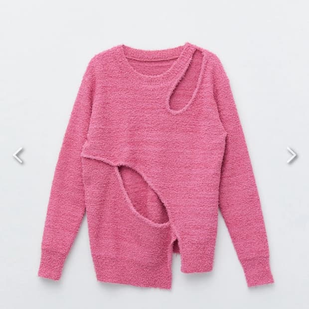 마뗑킴 언발란스 홀 니트