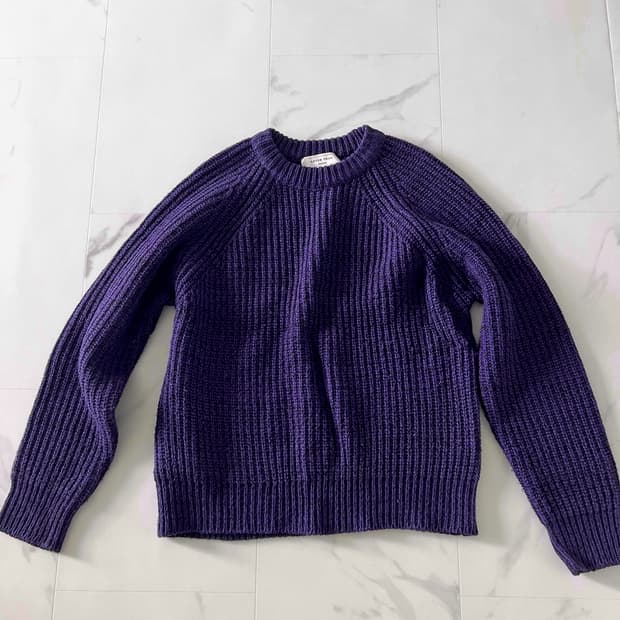 애프터프레이 인타르시아 니트 스웨터 퍼플 M