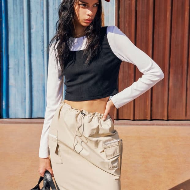 사이다 크롭 레이어드 탑 S