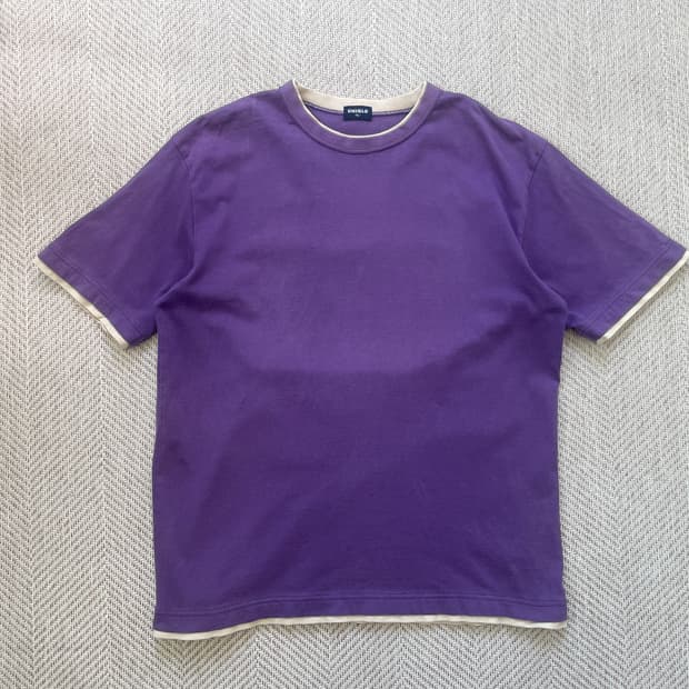 올드 uniqlo 유니클로 배색 반팔티셔츠 