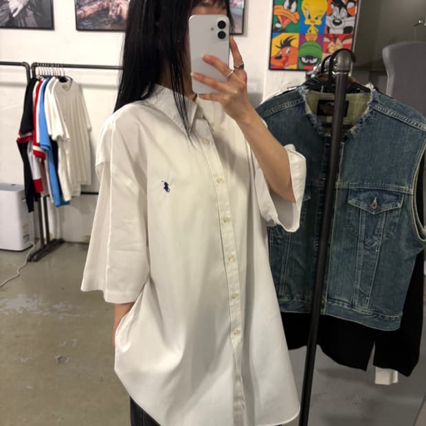 폴로 흰색 반팔셔츠