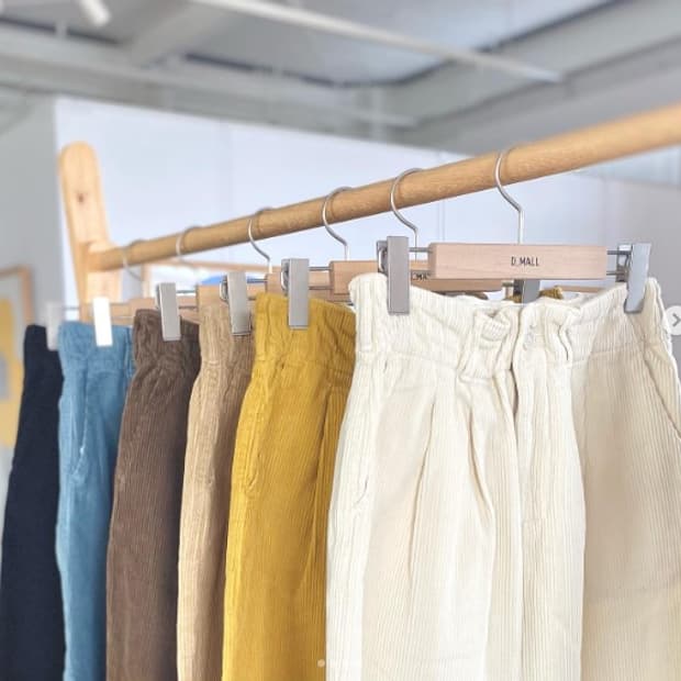 일본 도밍고 크림색 코듀로이 와일드 팬츠 새상품