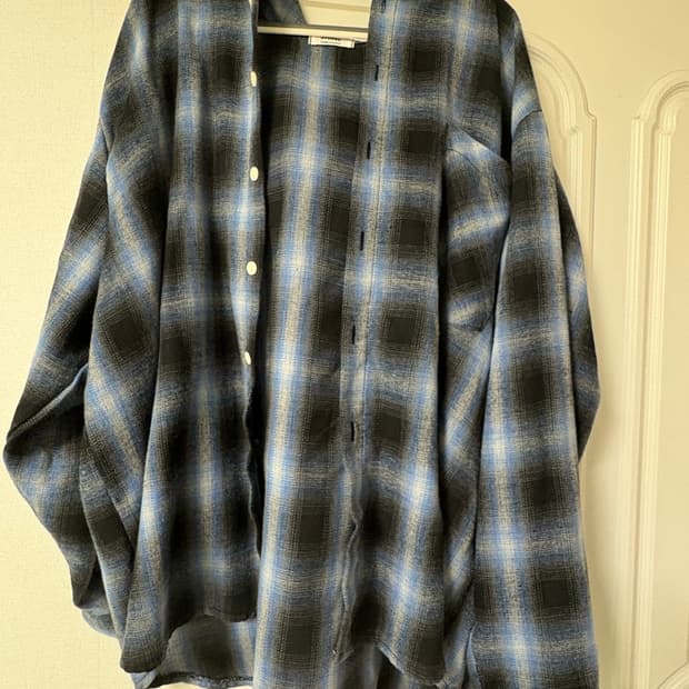 체크 후드 셔츠