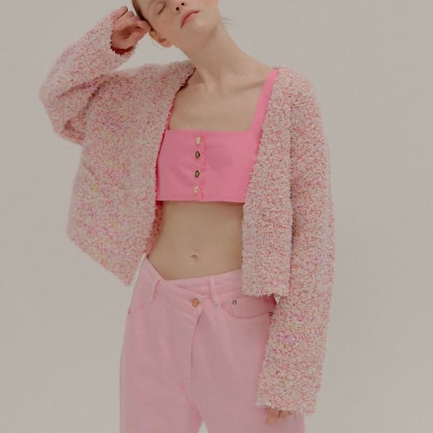 EENK 잉크 포비 숏 니티드 가디건 멀티