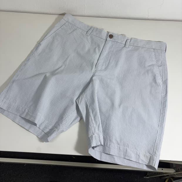 34 XL 제이크루 스트라이프 씨어서커 코튼 반바지