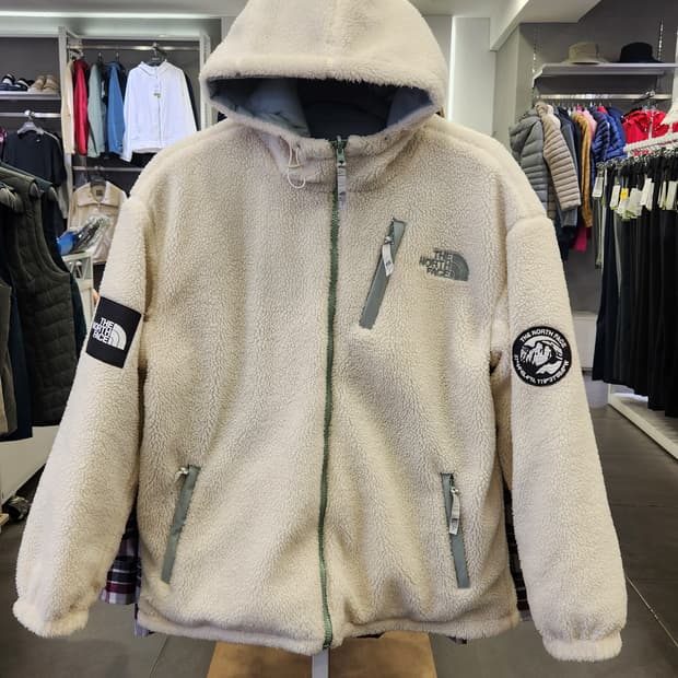 노스페이스 리버시블 후리스 뽀글이 양면 후드집업  L