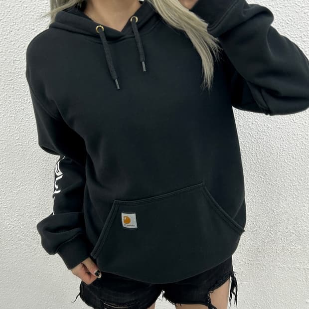 칼하트 사이드로고 블랙 후드 S