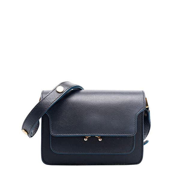 (중고) 마르니 블랙 사피아노 트렁크 미니 숄더백