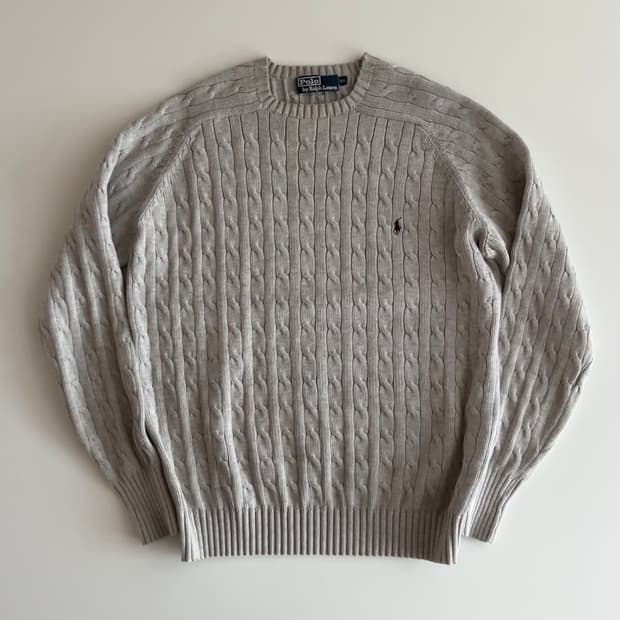 폴로 랄프로렌 그레이 케이블 니트 105