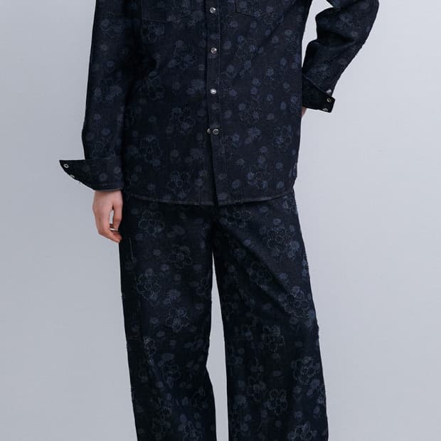 에핑글러 플라워데님 셋업 navy