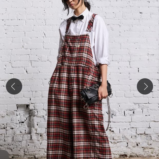 R13정품 체크 점프수트 미착용