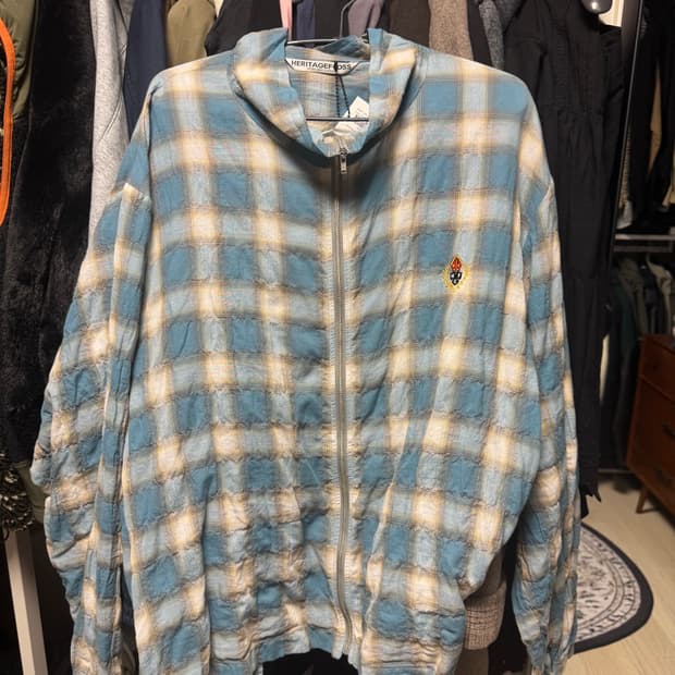 헤리티지플로스 체크 집업 자켓