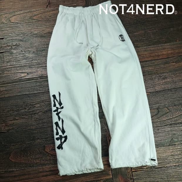 [낫포너드] 로고 프린팅 와이드 스웻 팬츠 아이보리 M19506