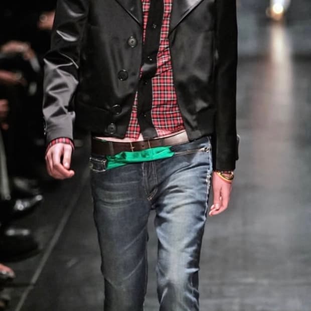 디올옴므 05aw 새틴셔츠+녹워싱진