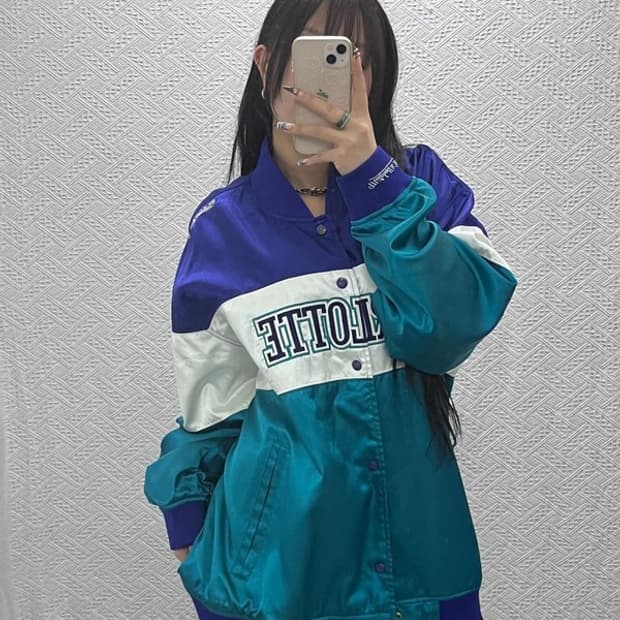 미첼앤네스 올드스쿨 레트로 키치 샬럿호네츠 바시티 자켓 XL C07859