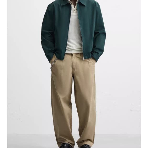 자라 릴렉스 핏 턱 디테일 팬츠 30