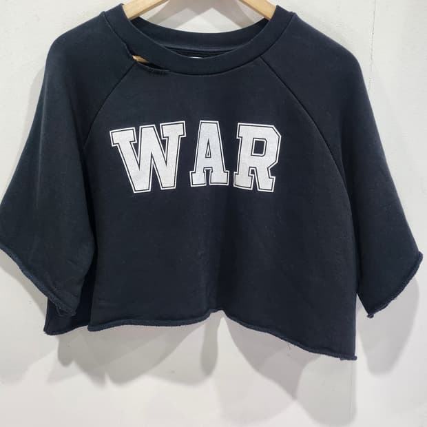 오프화이트 크롭 맨투맨 (블랙) 정품