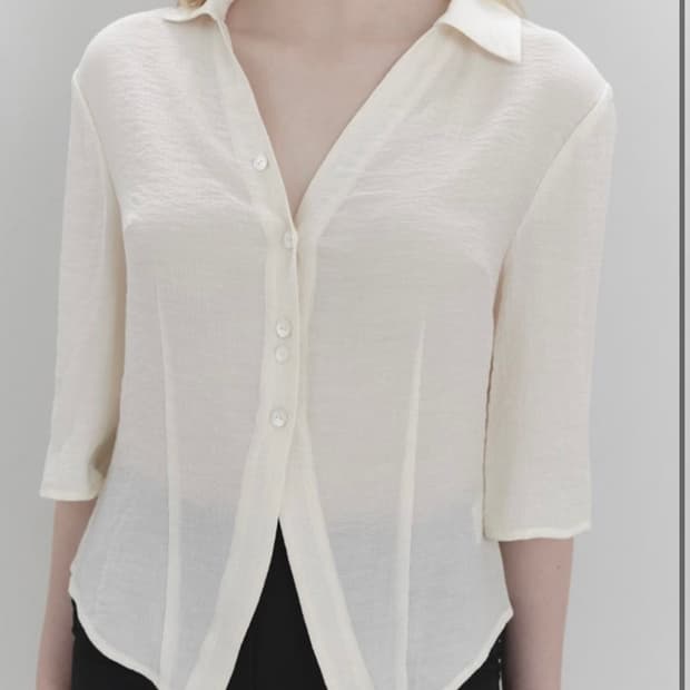 오브네어 resort sheer blouse cream 크림