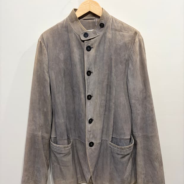 아르마니 꼴레지오니 램스킨 레더 카 코트