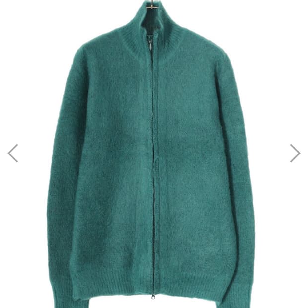 니들스 지퍼 모헤어 가디건 에메랄드 xs 