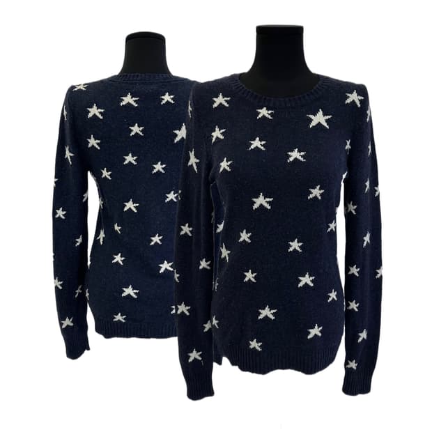 glitter star navy knit