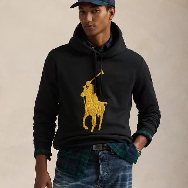 빅포니 금장 후드티