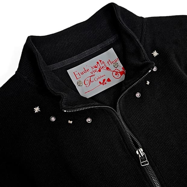 Defka western rivet layered sleeve zipup