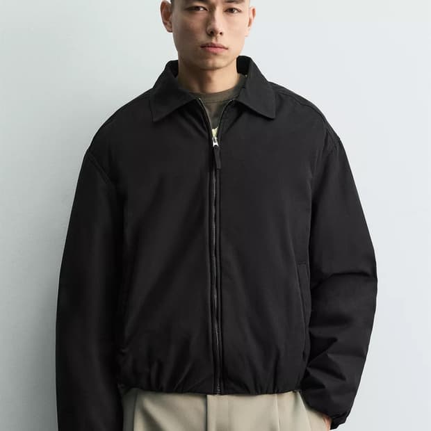 자라 스트럭처 블루종 봄버 자켓