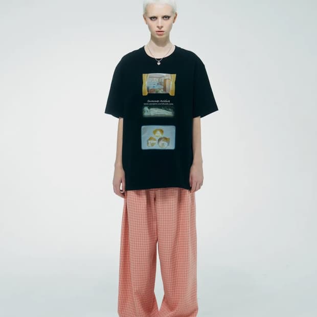 스컬프터 Check Pin Tuck Pants Pink