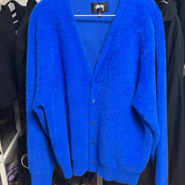 스투시 쉐기 가디건 로얄 블루 L 사이즈