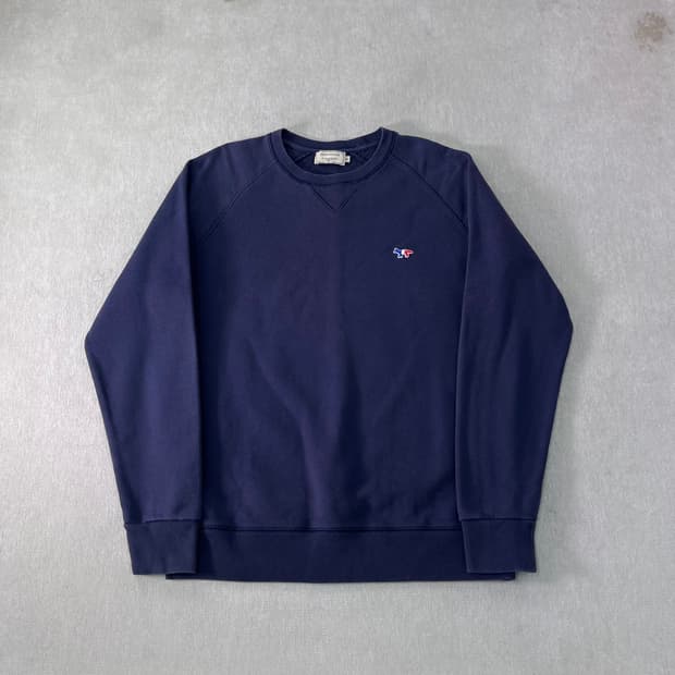 100 메종키츠네 폭스패치 네이비 맨투맨