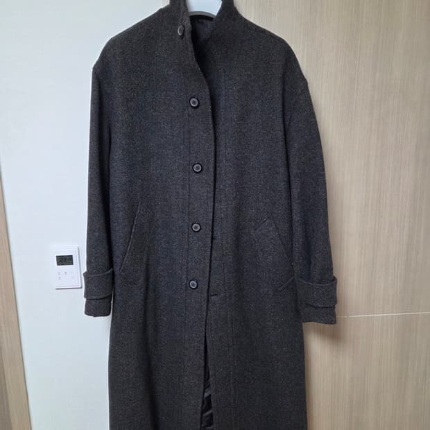 쿠어 캐시미어 블렌드 하이넥 코트 신더그레이 M