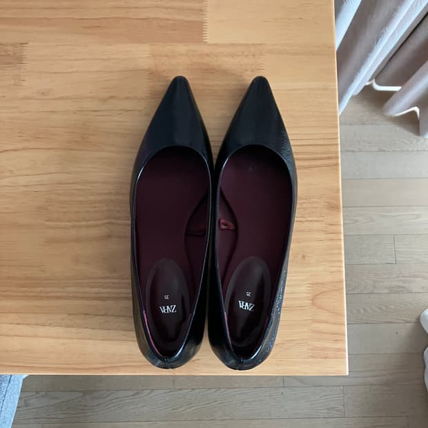 zara 애나멜 스타일 포인트 플랫 슈즈