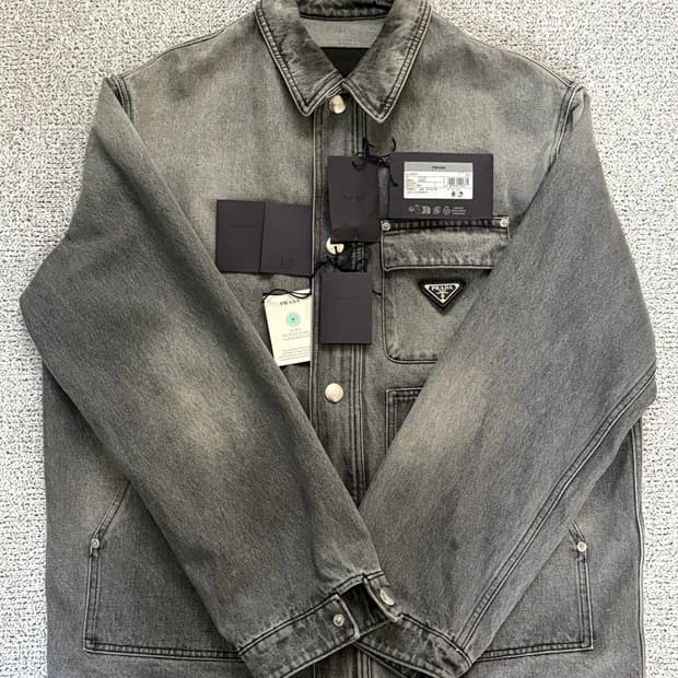 프라다 데님 블루종 자켓