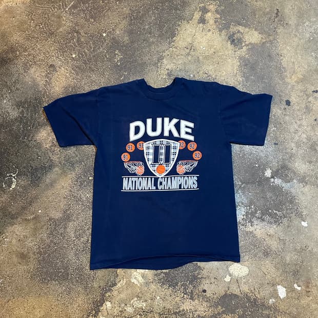 빈티지 90s duke 대학교 농구 티셔츠 