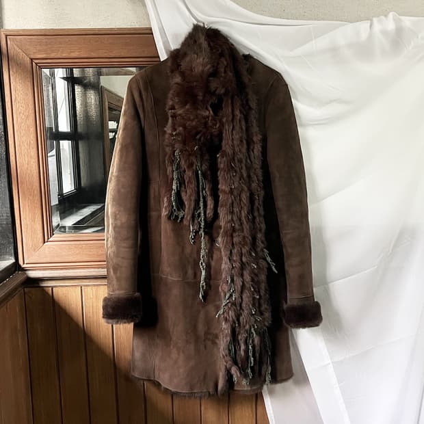 SPICK AND SPAN NOBLE brown suede coat