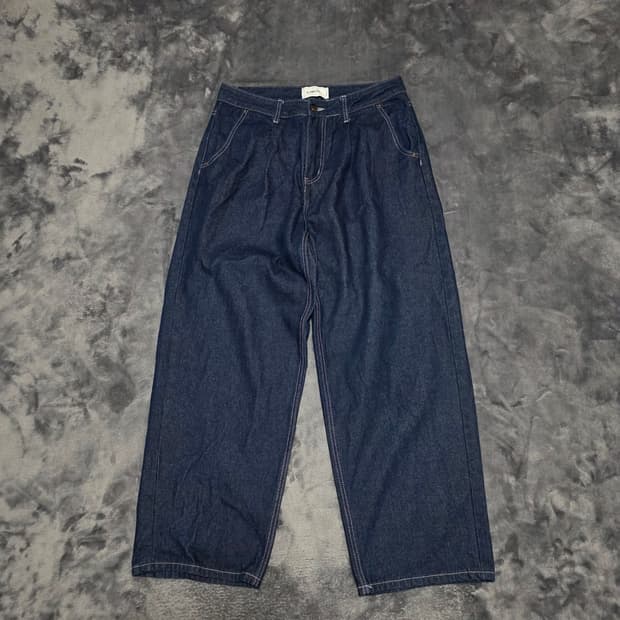 (XL)키뮤어 원턱 벌룬 데님 팬츠