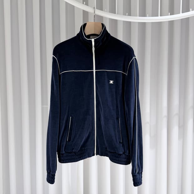 L / 셀린느 트리오페 벨벳 네이비 집업