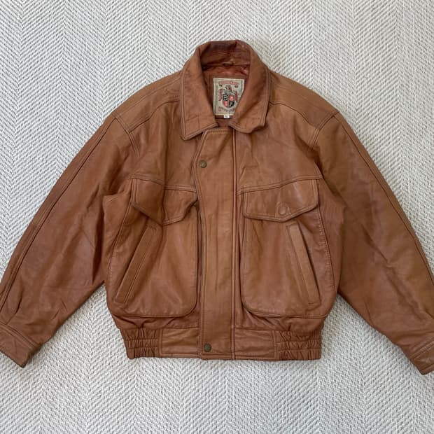 빈티지 conquistador A-2 플라이트 레더자켓