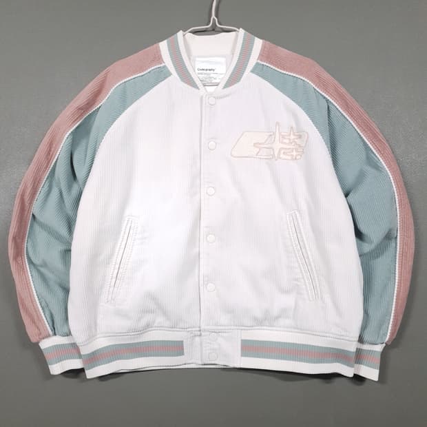 CGP 코드그라피 신형 23FW 코듀로이 배색 바시티 자켓 크림 M