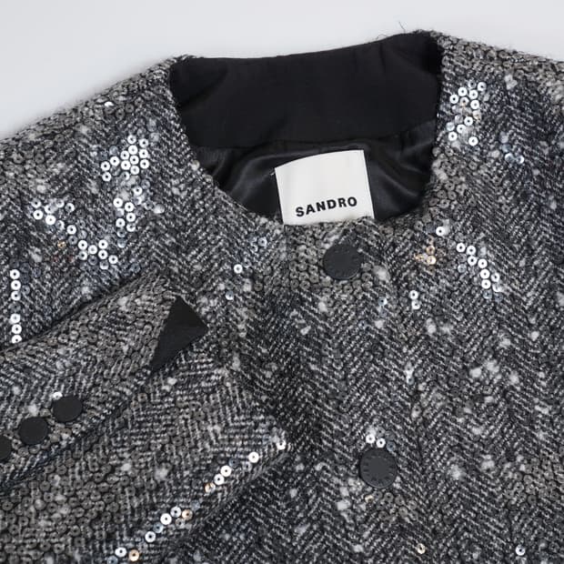 산드로 트위드 시퀸 자켓