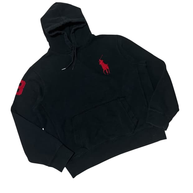 폴로 빅포니 블랙 후드티